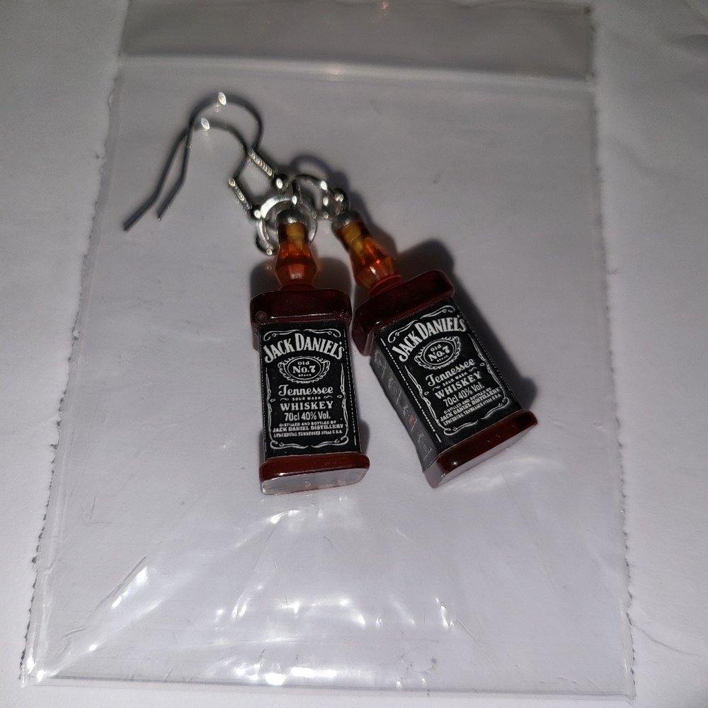 New handmade jack Daniel's earrings